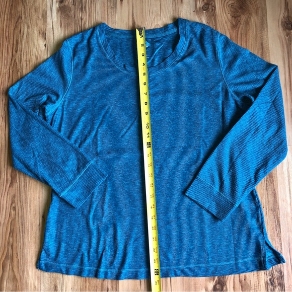 CROFT & BARROW Intimate Henley Top Shirt 3 Button Large Blue Women’s - Picture 7 of 16